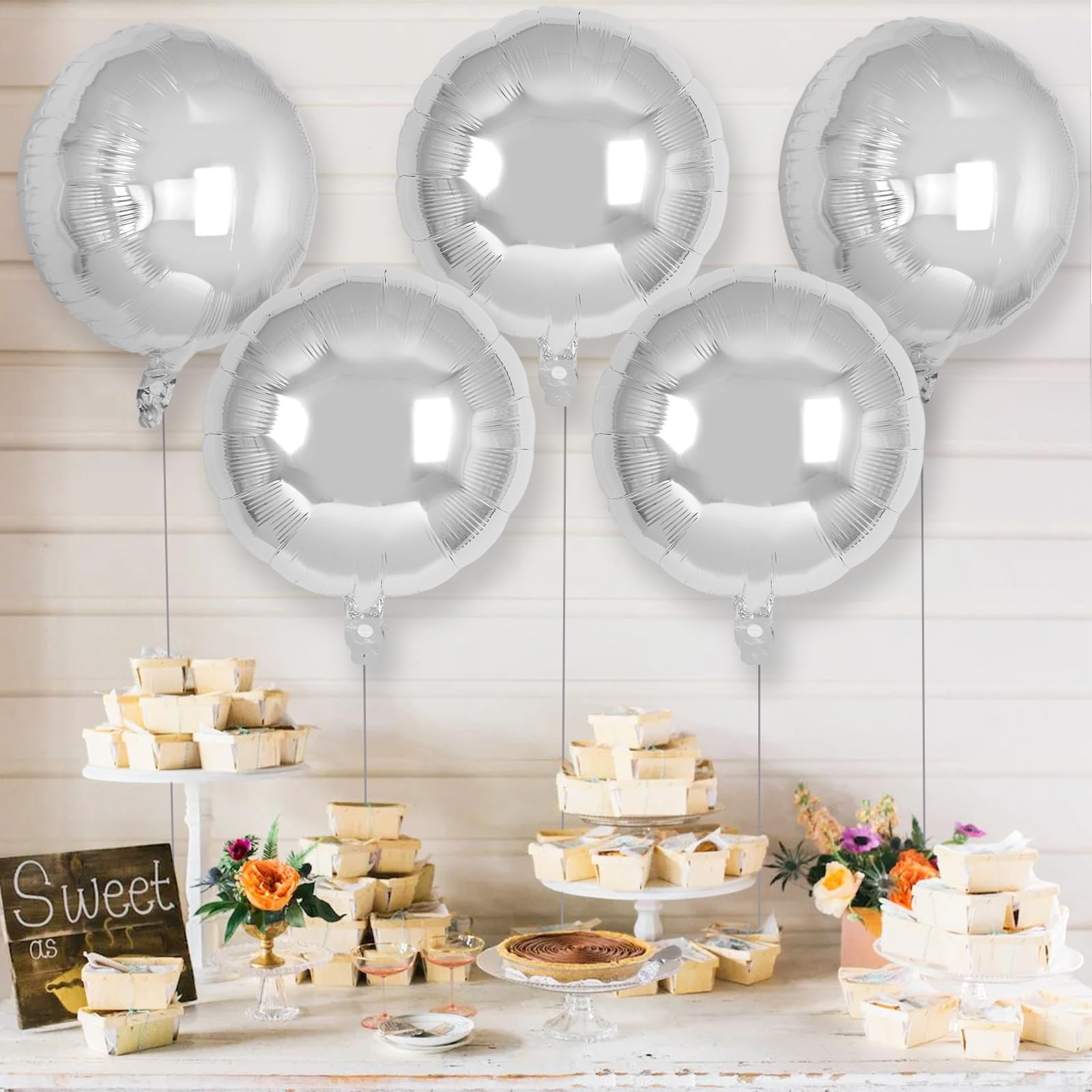 balloon shopruru様へ Amazon.com: 20 Pcs Silver Round Shaped Balloons,18 Inch Round Foil